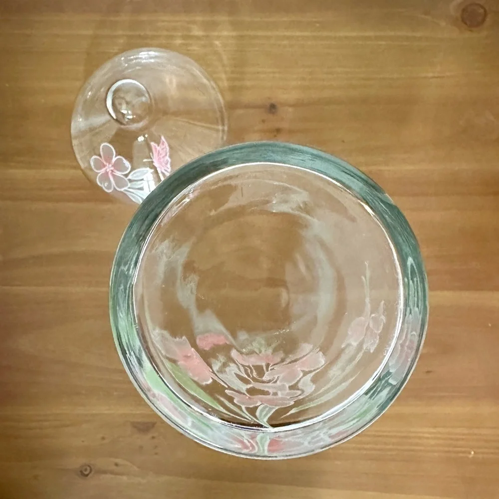VINTAGE, HANDCRAFTED, CRYSTAL APOTHECARY JAR WITH LID. MADE IN TURKEY.